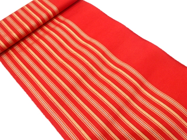 JAPANESE KIMONO / ANTIQUE BOLT FOR HASSUN OBI / WOVEN STRIPE